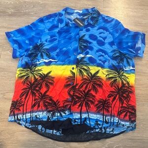 Vibrant Beach Scene Men's Shirt